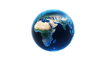 Fototapeta premium Floating planet glowing digital blue png