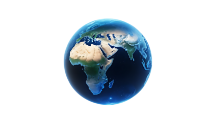  Floating planet glowing digital blue png