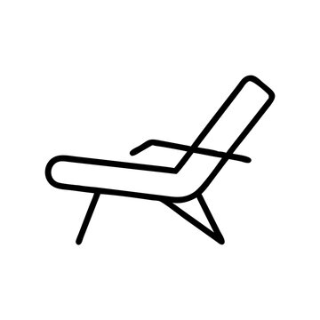 recommend clip art: Lounge chair icon in minimalist black outline style