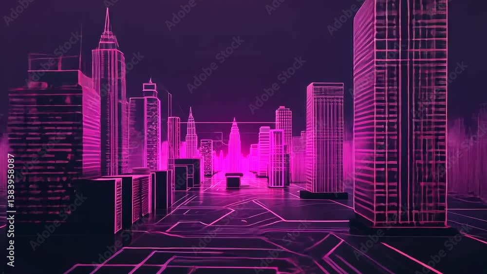 Poster server room illustration showcasing node-based programming design generative ai