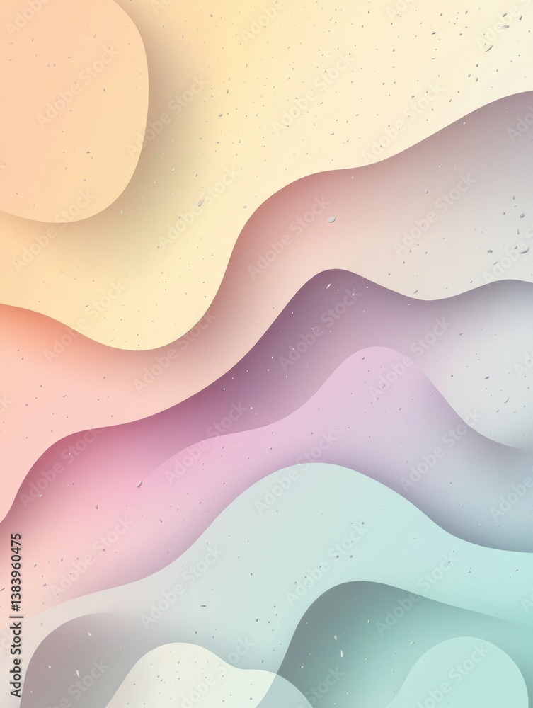 Poster Modern abstract background featuring layered gradient forms in soft pastel tones for a fluid minimalistic aesthetic suitable for various creative projects