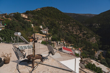 Roofs of houses in a mountain village on the Greek island of Crete