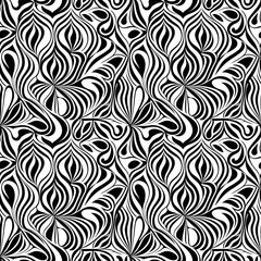 a black and white pattern with wavy lines