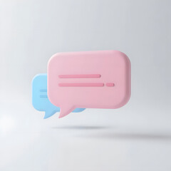 Fototapeta premium 3D Chat Bubble Icon – Messaging, Communication, and Social Media Symbol