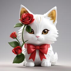 cat with flowers