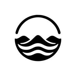 Abstract Black & White Waves & Mountains Logo Design