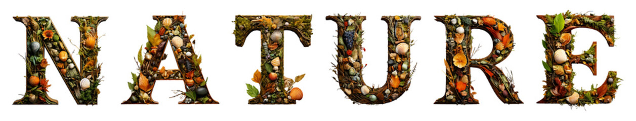 Nature Environmental Activism Design | leaves, twigs, shells | Generative AI