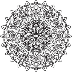 Outline Mandala for Coloring Book Page. Oriental Mandala vector. Mandala vector. Mandala Coloring book line art vector illustration