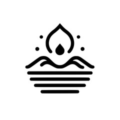 Abstract Black and White Water and Flame Logo