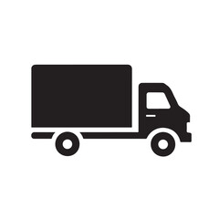 Minimalist Black Truck Icon for Delivery Shipping Transport and Logistics Design Projects