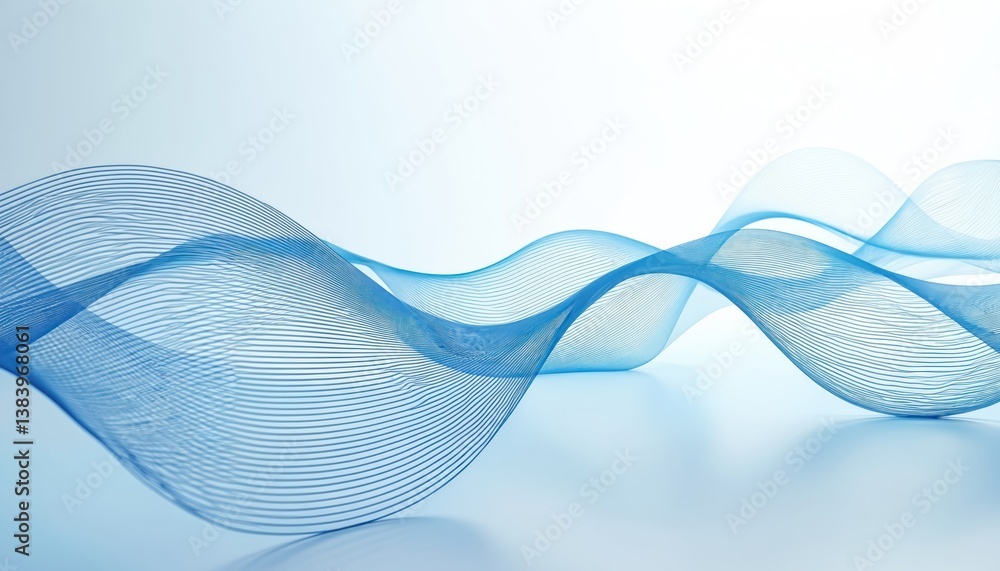 Poster Abstract blue wavy lines tech background. Digital futuristic design with geometric pattern. Modern tech background suitable for presentations website design, corporate promotion materials.