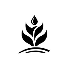 Minimalist Eco-Friendly Logo: Plant & Water Drop Icon