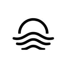 Minimalist Sunrise/Wave Logo in Black & White - Modern Icon