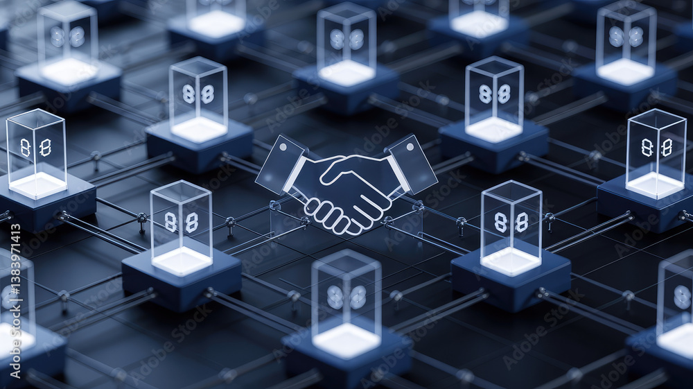 Poster digital partnership: a conceptual representation of a digital handshake within a network of intercon