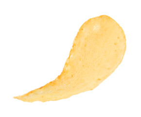 One tasty potato chip isolated on white
