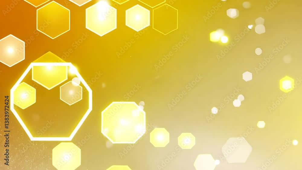 Poster luminous hexagonal background with dynamic patterns generative ai