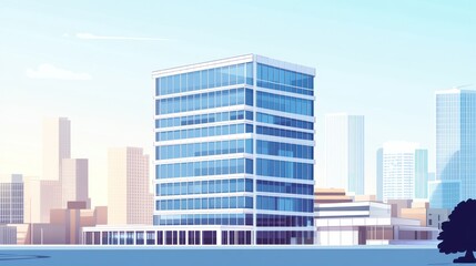 Obraz premium Modern Office Building Cityscape Sunrise