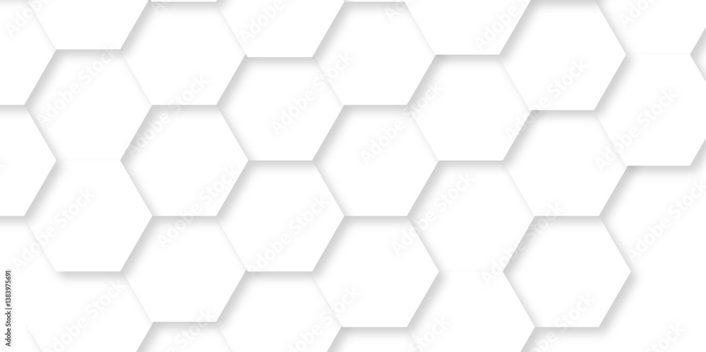 Poster minimalistic abstract background with hexagonal lines in light. abstract geometric science technolog