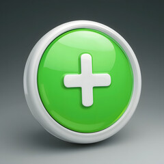 Obraz premium Green Plus Symbol Icon – Add, Increase & Positive Concept