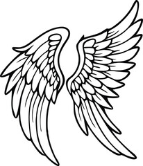 Fototapeta premium Black eagle wings vector silhouette animal design