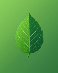 Minimalist green leaf icon – nature conservation and eco-friendly concept