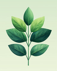 Minimalist green leaf icon – nature conservation and eco-friendly concept