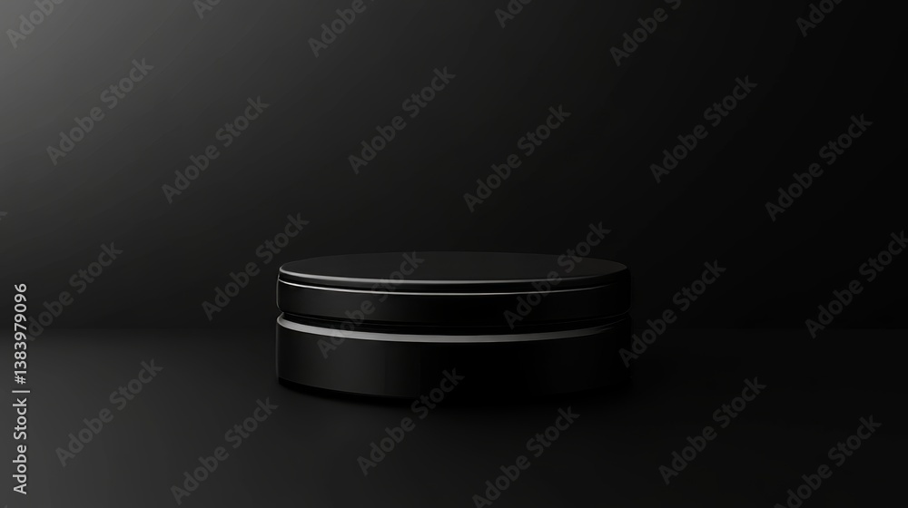 Poster clean black platform with a dark background for displaying products
