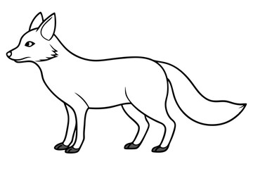 fox silhouette line art vector illustration with a white background
