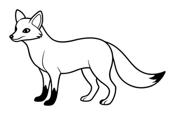 fox silhouette line art vector illustration with a white background