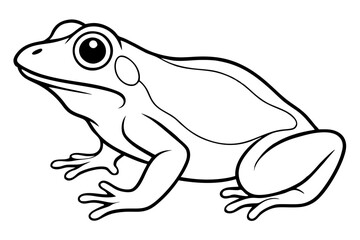 frog silhouette line art vector illustration with a white background