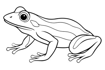 frog silhouette line art vector illustration with a white background
