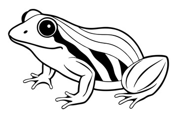 frog silhouette line art vector illustration with a white background