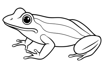frog silhouette line art vector illustration with a white background