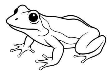 frog silhouette line art vector illustration with a white background