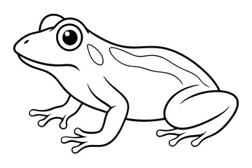 frog silhouette line art vector illustration with a white background