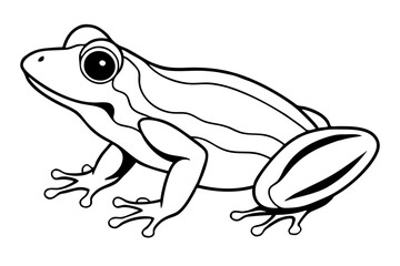 frog silhouette line art vector illustration with a white background
