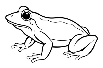 frog silhouette line art vector illustration with a white background