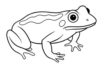 frog silhouette line art vector illustration with a white background