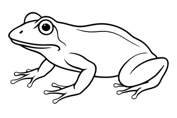 frog silhouette line art vector illustration with a white background