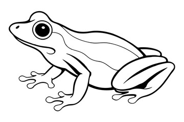 frog silhouette line art vector illustration with a white background