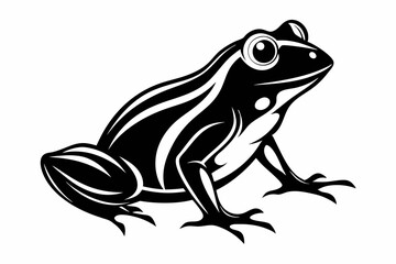 frog silhouette line art vector illustration with a white background