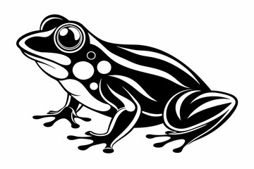 frog silhouette line art vector illustration with a white background