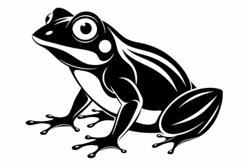 frog silhouette line art vector illustration with a white background