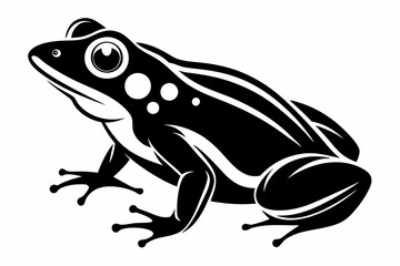 frog silhouette line art vector illustration with a white background