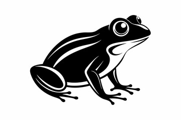 frog silhouette line art vector illustration with a white background