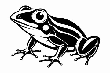 frog silhouette line art vector illustration with a white background