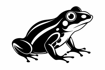 frog silhouette line art vector illustration with a white background