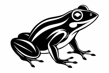 frog silhouette line art vector illustration with a white background