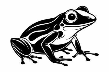 frog silhouette line art vector illustration with a white background