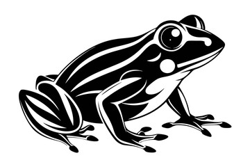 frog silhouette line art vector illustration with a white background